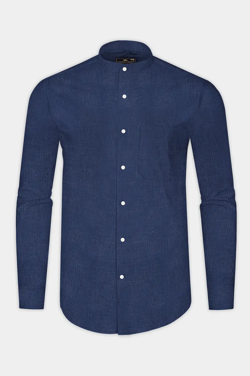 Nile Blue Luxurious Linen Shirt 4
