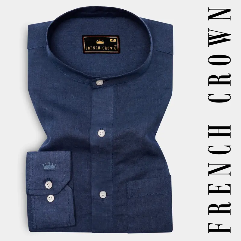 Nile Blue Luxurious Linen Shirt 7