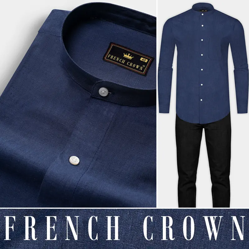Nile Blue Luxurious Linen Shirt 8