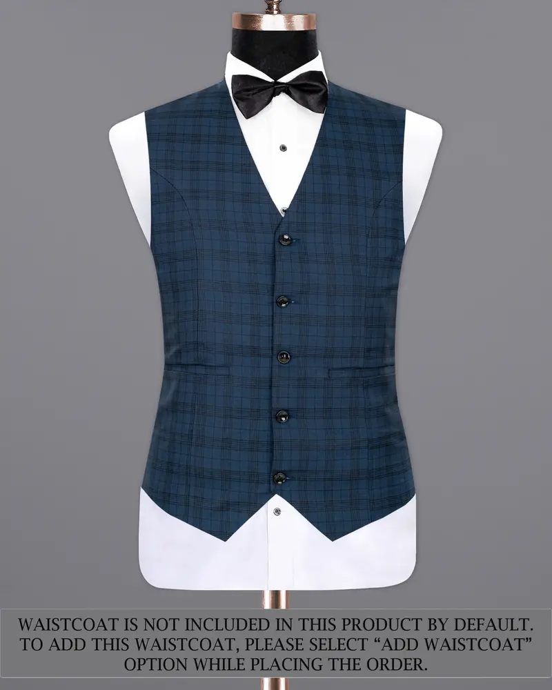 Nile Blue Plaid Wool Rich Tuxedo Suit 16