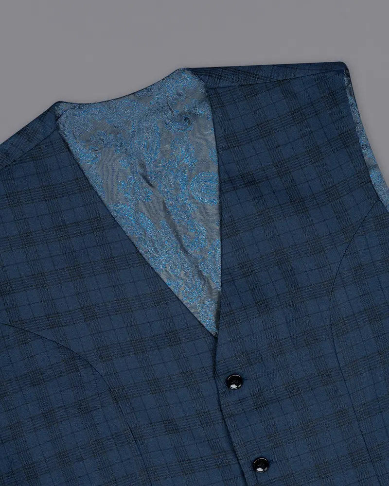 Nile Blue Plaid Wool Rich Tuxedo Suit 18