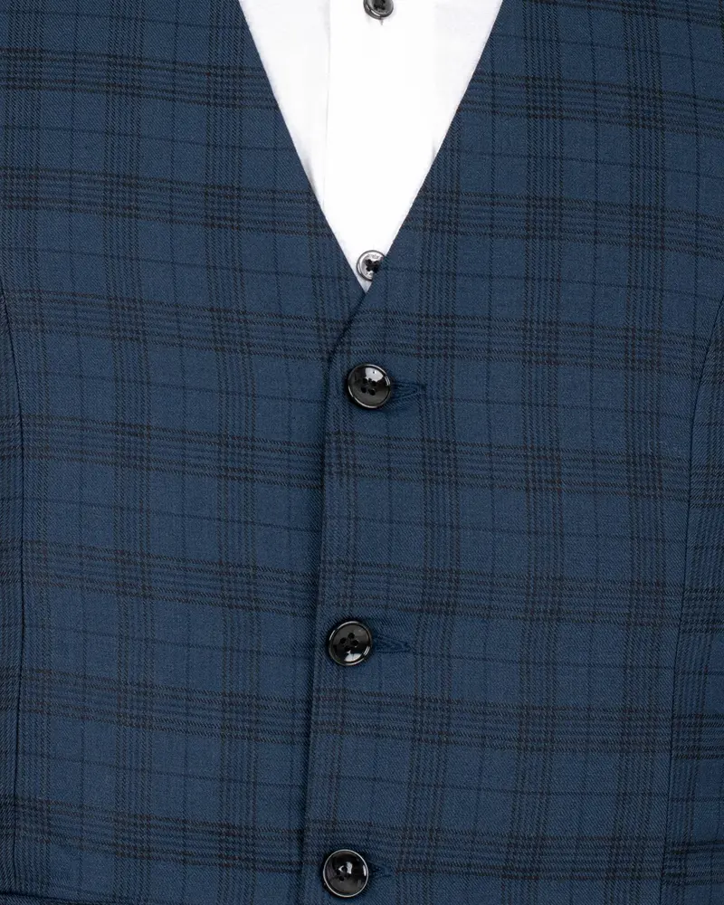 Nile Blue Plaid Wool Rich Tuxedo Suit 19