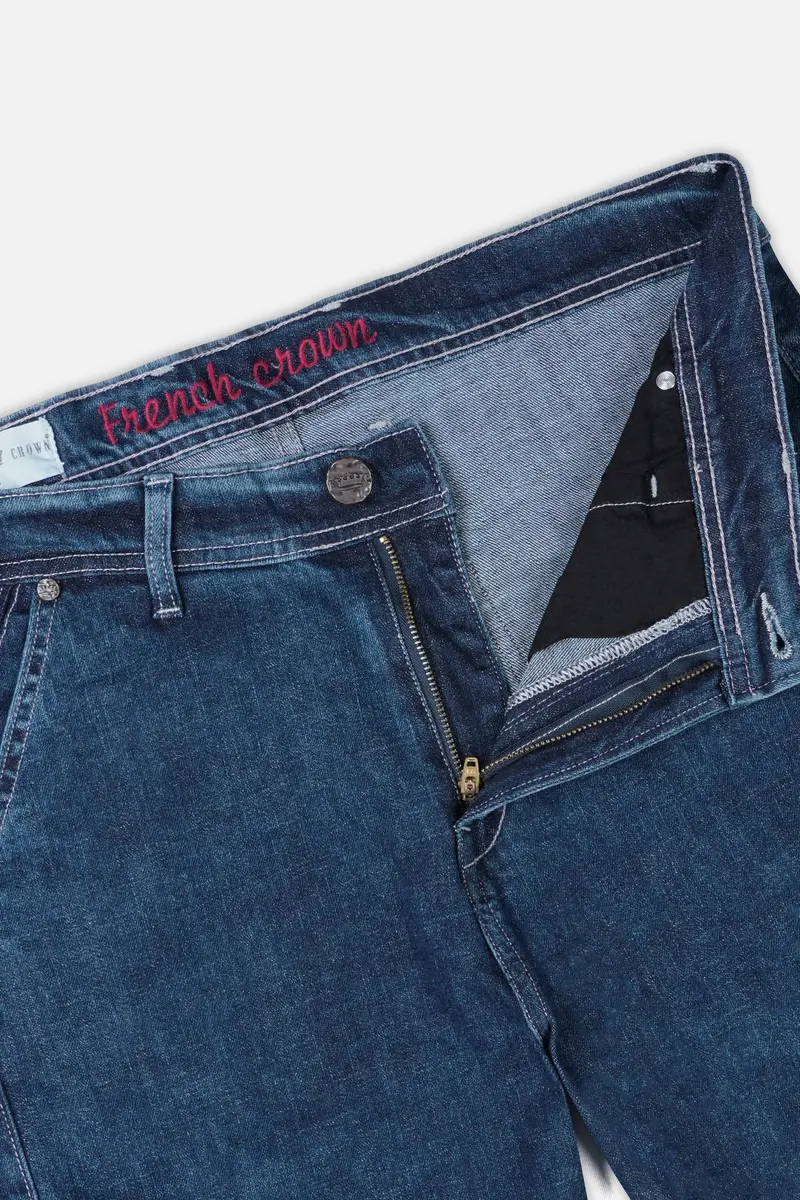Nile Blue Stone Wash Cargo Denim 5