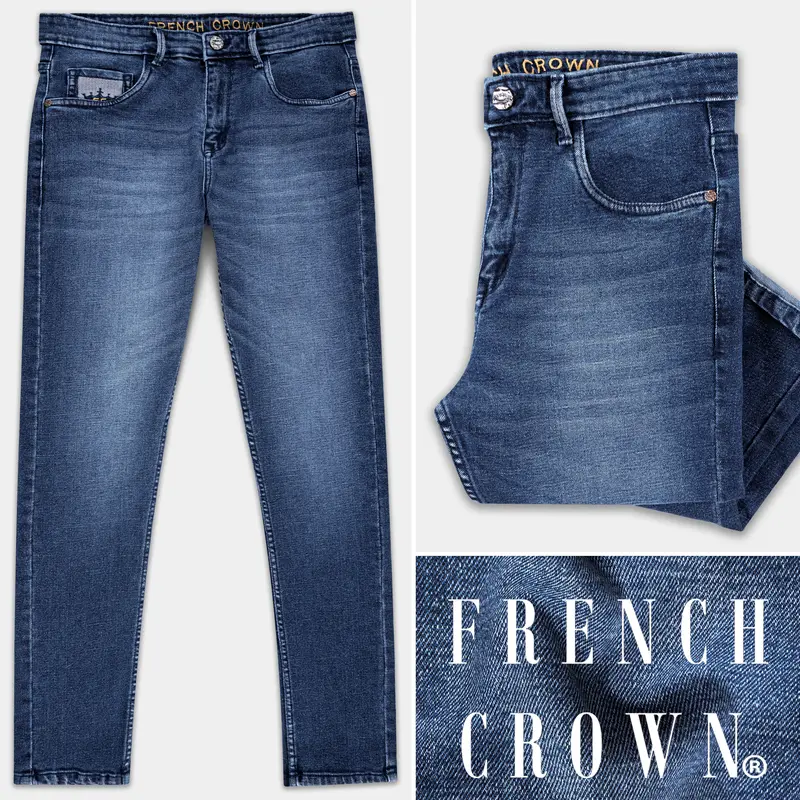 Nile Blue Stone Wash Stretchable Denim 1