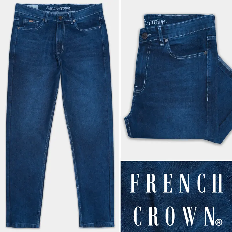 Nile Blue Whiskering Wash Denim 1