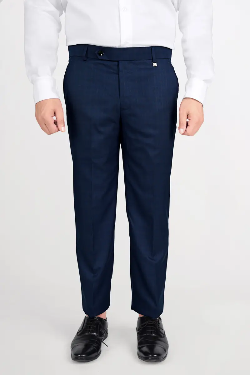 Nile Blue Wool Rich Cross Placket Bandhgala Suit 12