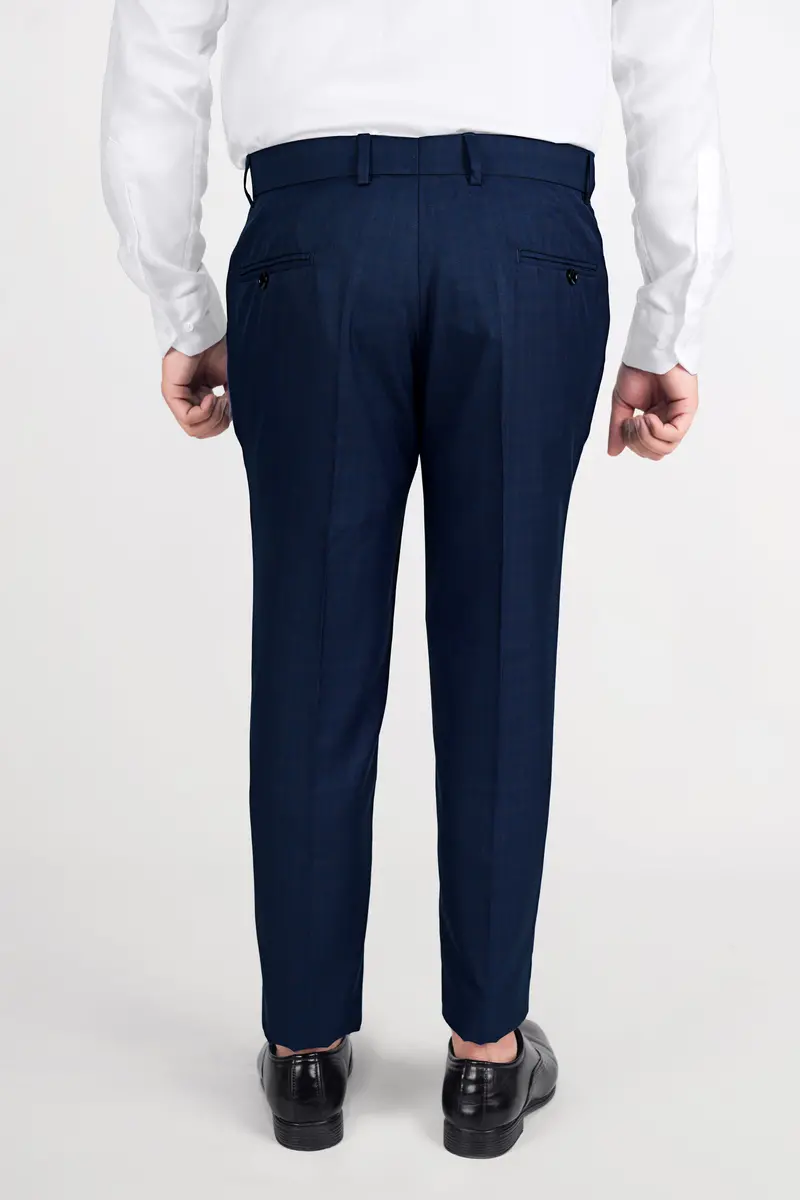 Nile Blue Wool Rich Cross Placket Bandhgala Suit 13