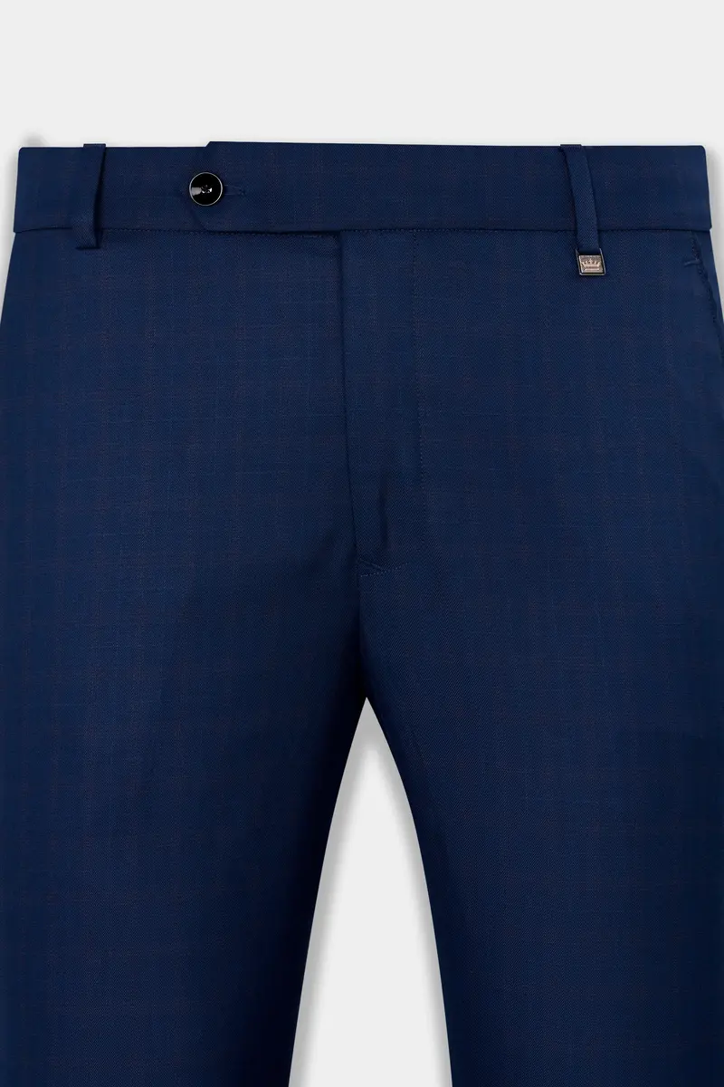 Nile Blue Wool Rich Cross Placket Bandhgala Suit 8