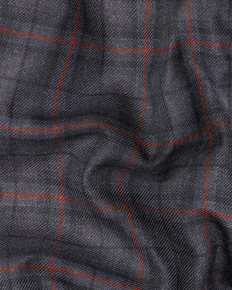 Ninja Grey Windowpane Wool Rich Waistcoat 3