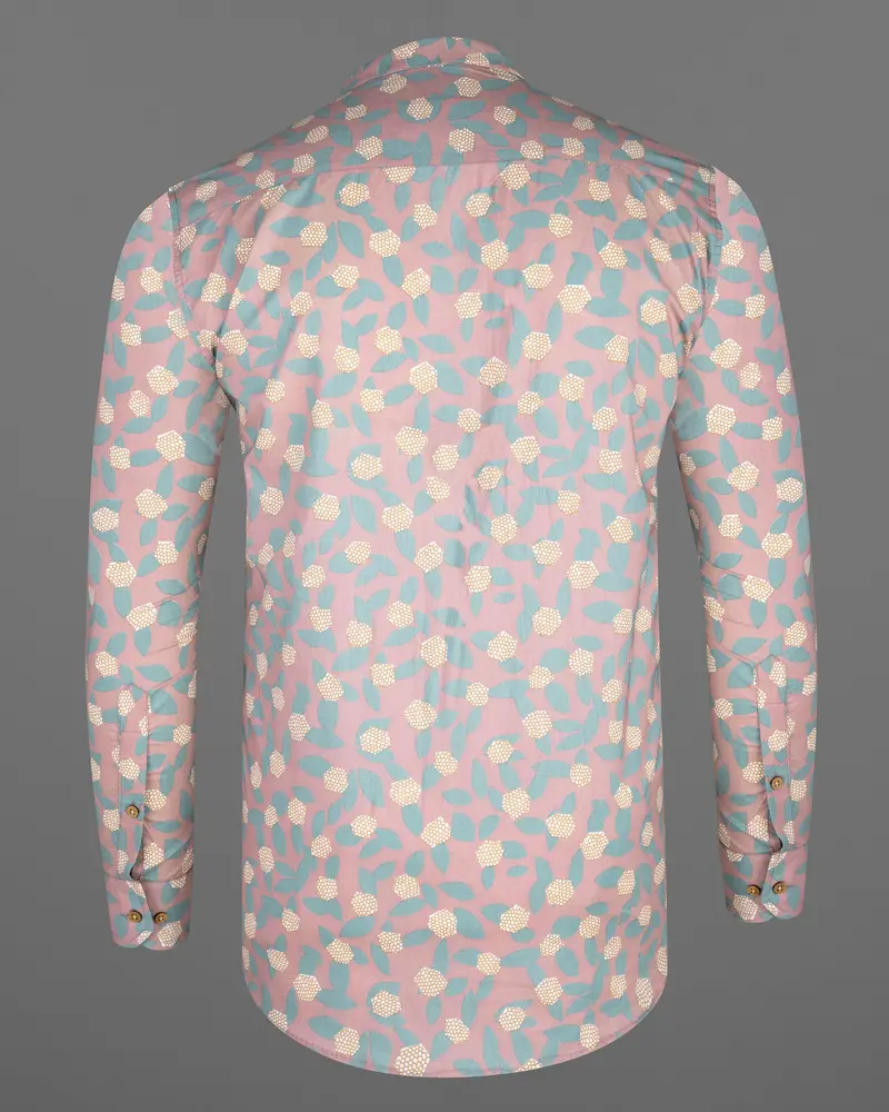 Nobel And Neptune Blue Floral Printed Premium Cotton Kurta Shirt 7