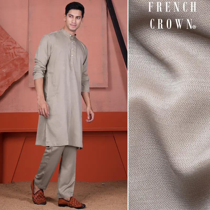 Nobel Brown Textured Viscose Kurta 1