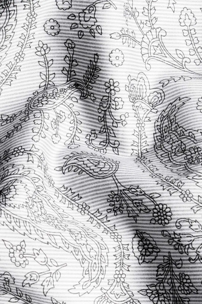 Nobel Gray And Black Paisley Printed Super Soft Premium Cotton Designer Shirt 2