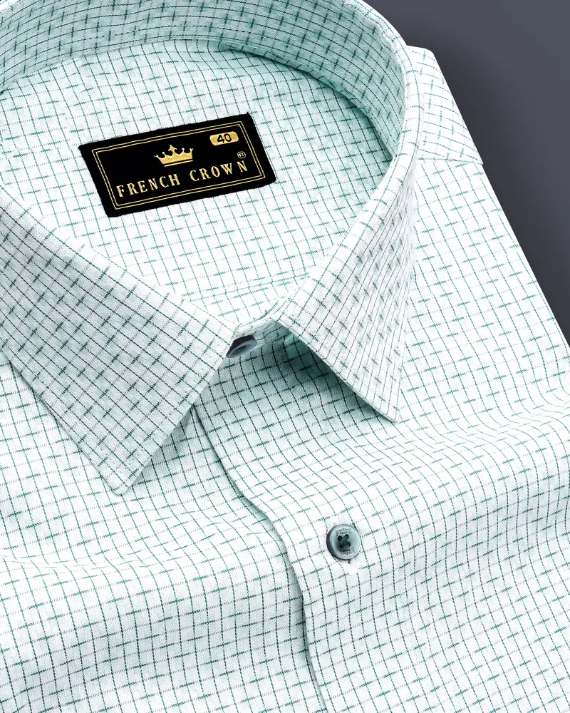Nobel Light Green Dobby Textured Premium Giza Cotton Shirt 1