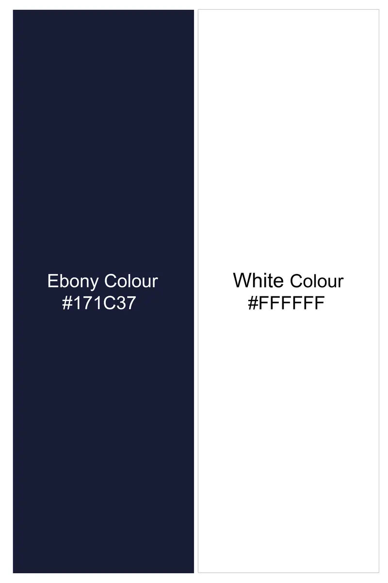 Noctaro-Ebony Blue And Bright White Pin Striped Subtle Sheen Super Soft Premium Cotton Dress Shirt 7