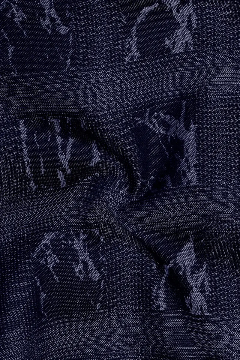 Noctimar-Ocean Noir Denim Blue Abstract Printed Super Soft Premium Cotton Casual Shirt 3