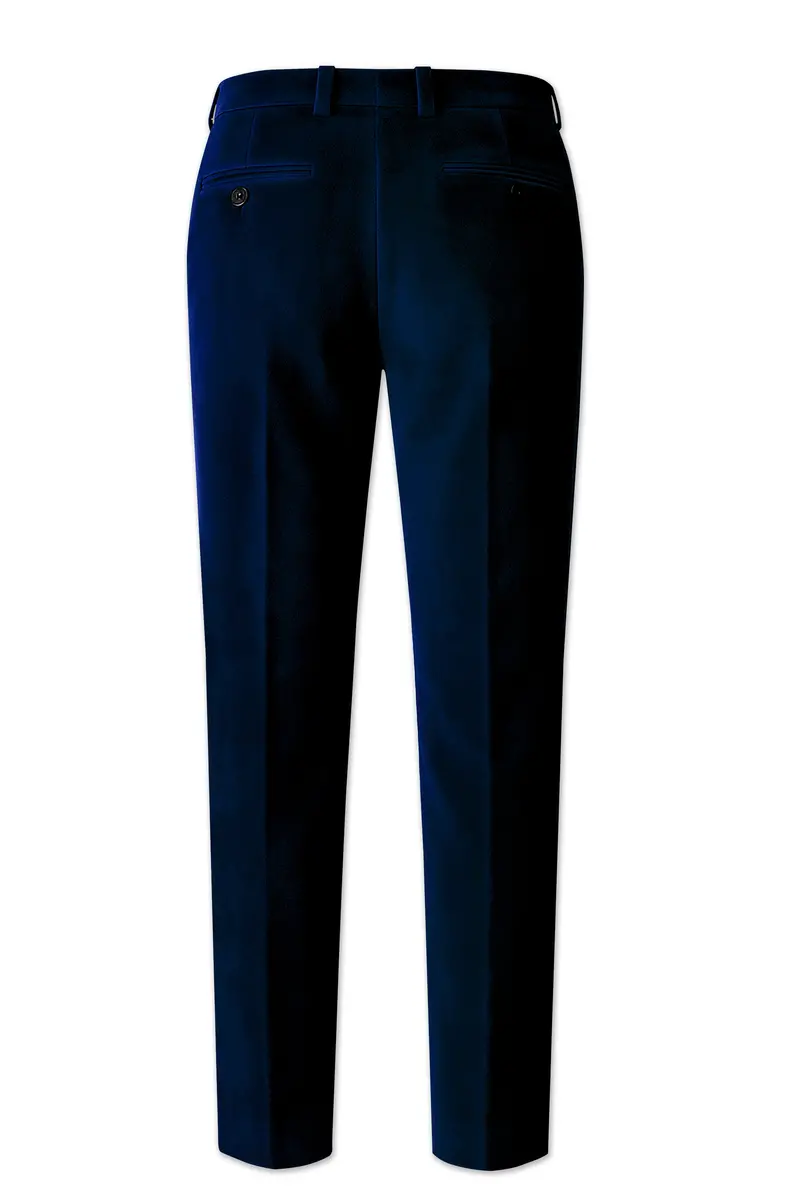 Noctivell-Cinder Blue Velvet Peak Lapel Tuxedo Suit 15