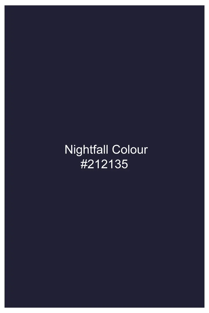Noctivell-Nightfall Denim Blue Ikat Textured Super Soft Premium Cotton Casual Shirt 7