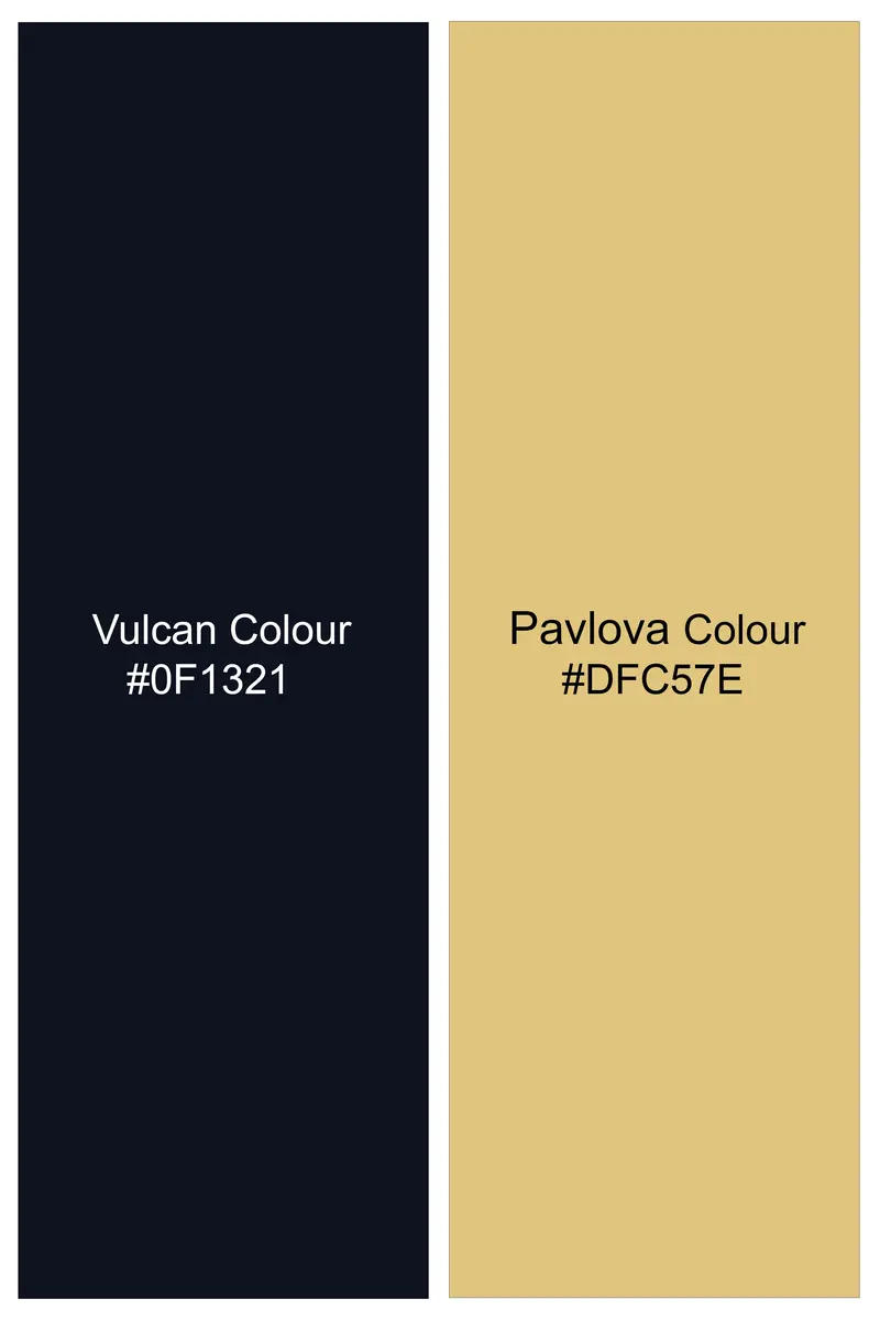 Noctivra-Vulcan Blue And Pavlova Yellow Midnight Paisley Printed Super Soft Premium Cotton Dress Shirt 7