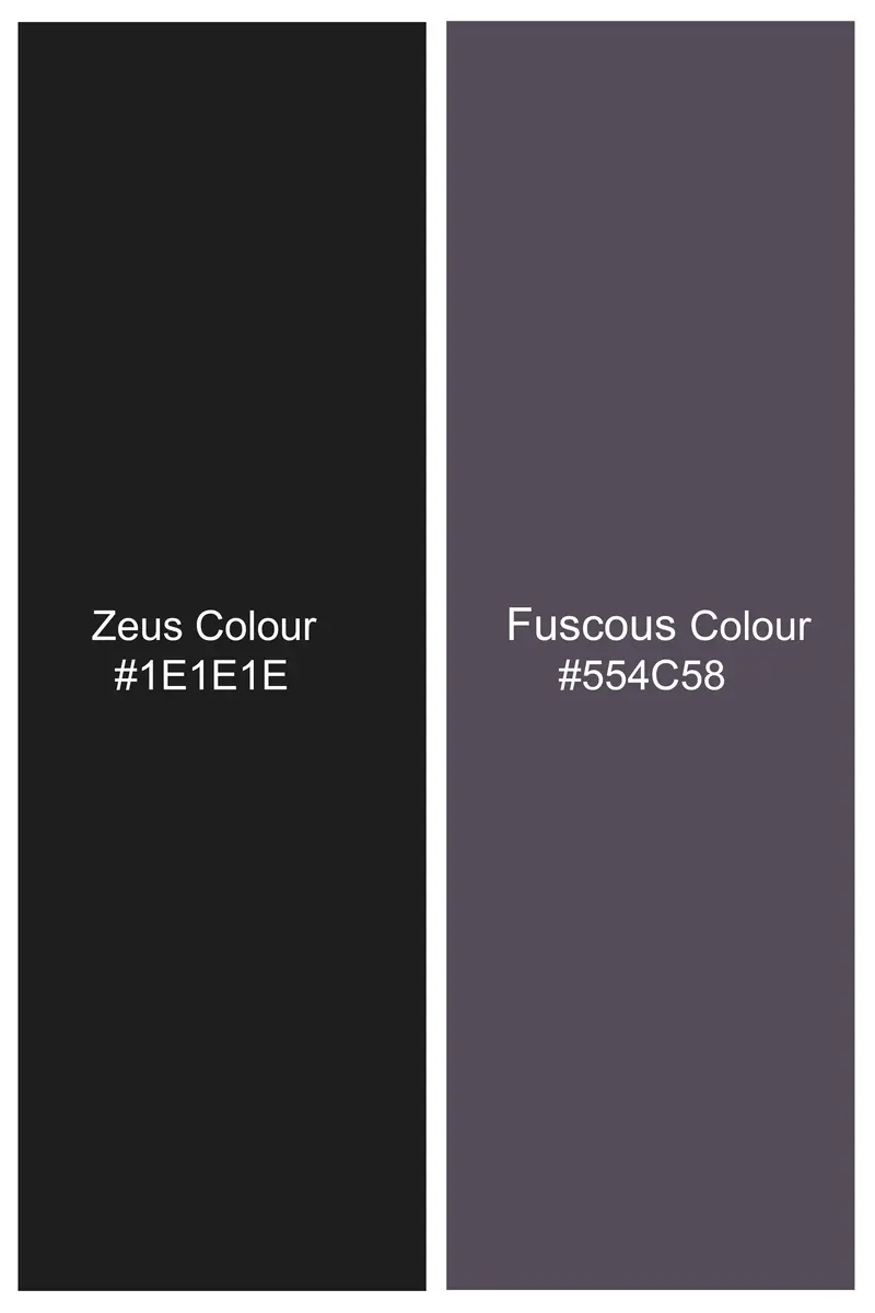 Noir Drift-Zeus Black And Fuscous Gray Solid Premium Giza Cotton Reversible Shirt 15