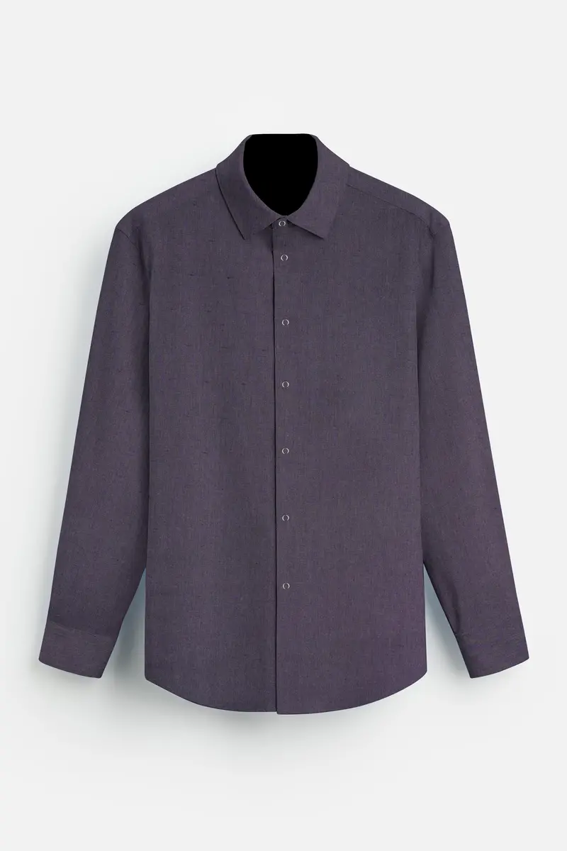 Noir Drift-Zeus Black And Fuscous Gray Solid Premium Giza Cotton Reversible Shirt 4