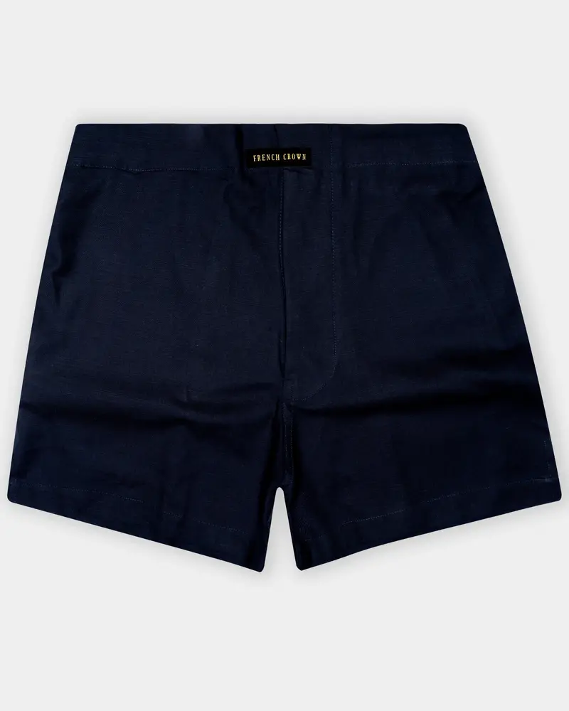 Noir-Ebony Blue Solid Chambray Premium Cotton Boxer 1