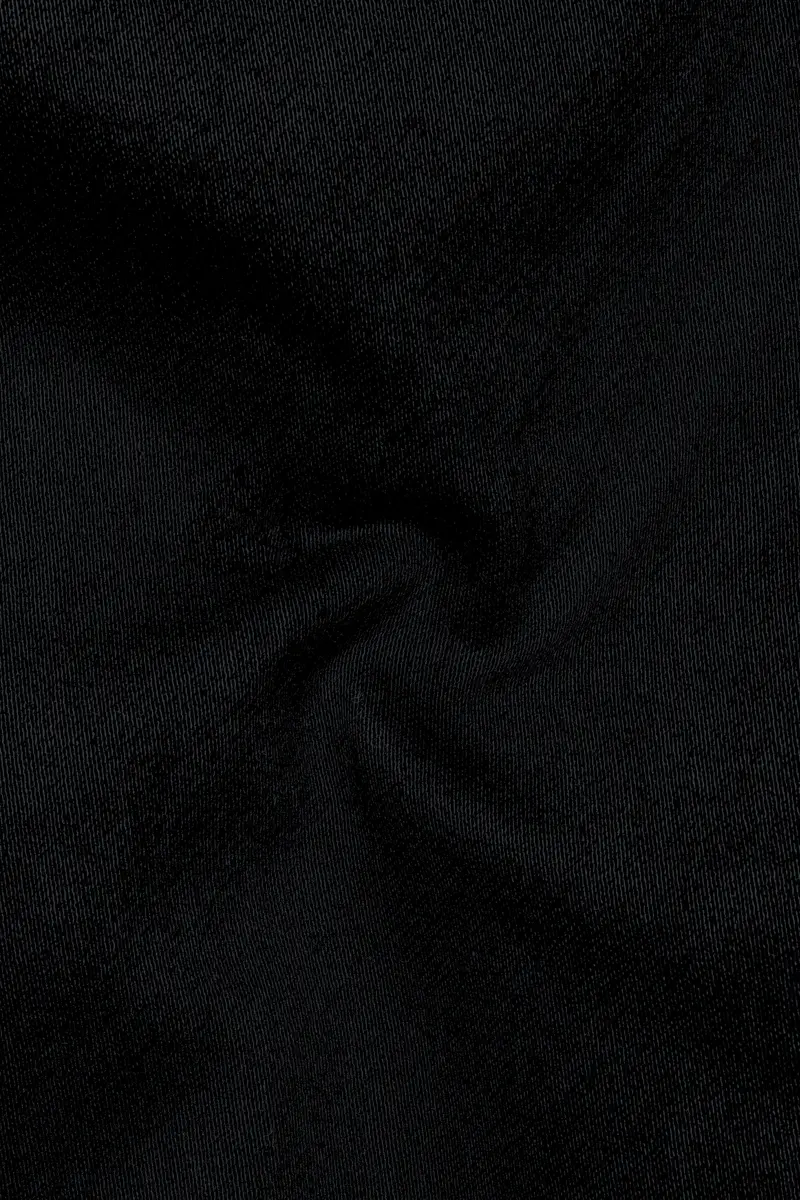 Noir-Midnight Black Clean Look Stretchable Cargo Denim 3