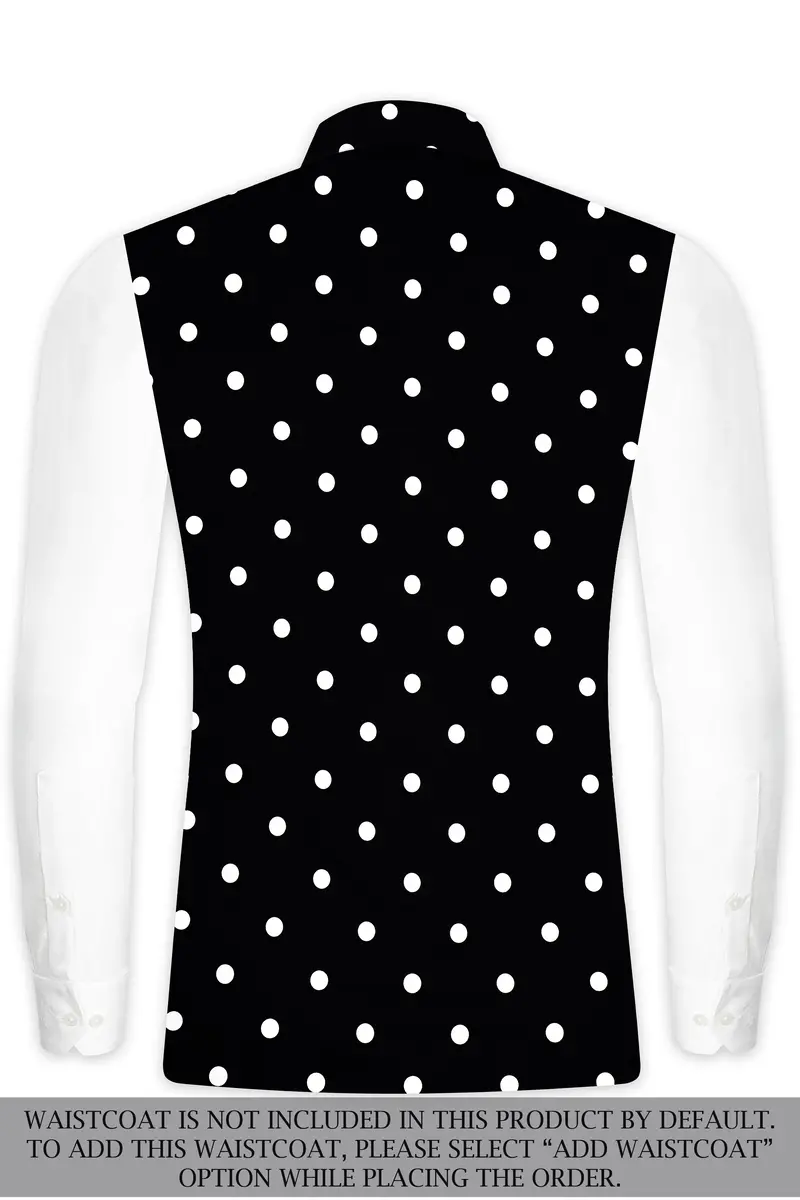 Noirdot-Jade Black Polka Dots Premium Cotton Bandhgala Suit 16