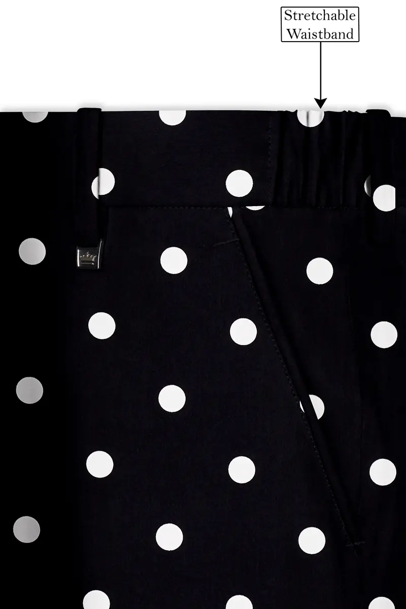 Noirdot-Jade Black Polka Dots Printed Premium Cotton Tuxedo Suit 15
