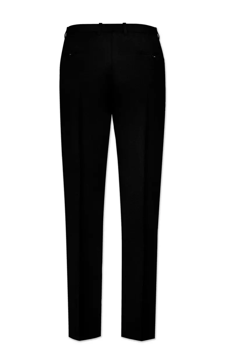 Noirex-Korean Black (The Best Black We Have) 4-Way Stretch Wrinkle-Free Bandhgala Suit 13
