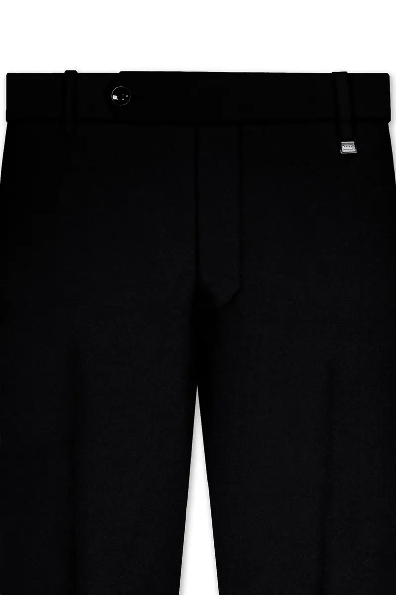 Noirex-Korean Black ( The Best Black We Have ) 4-Way Stretch Wrinkle-Free Single Breasted Suit 12