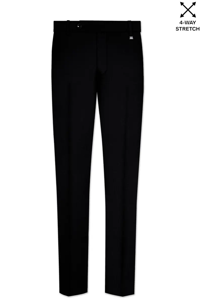 Noirex-Korean Black ( The Best Black We Have ) 4-Way Stretch Wrinkle-Free Single Breasted Suit 13
