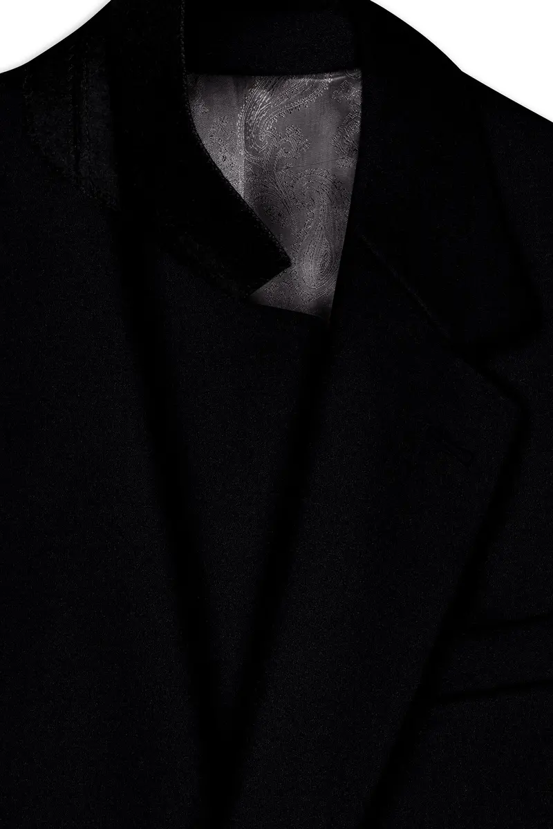 Noirex-Korean Black ( The Best Black We Have ) 4-Way Stretch Wrinkle-Free Single Breasted Suit 5