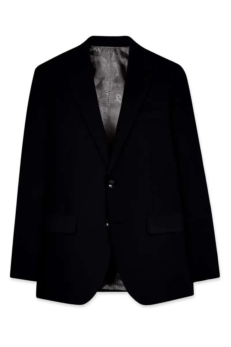 Noirex-Korean Black ( The Best Black We Have ) 4-Way Stretch Wrinkle-Free Single Breasted Suit 8