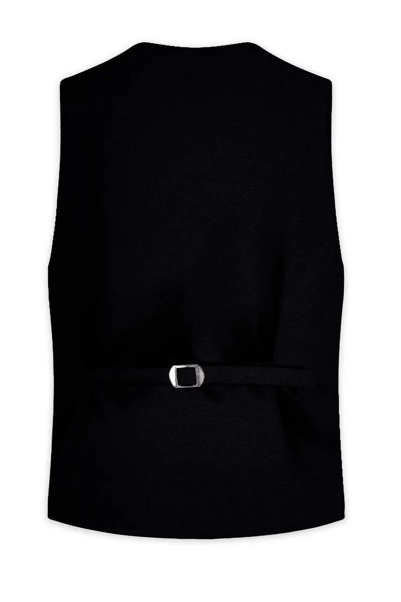 Noirex-Korean Black ( The Best Black We Have ) Designer 4-Way Stretch Wrinkle-Free Waistcoat 4