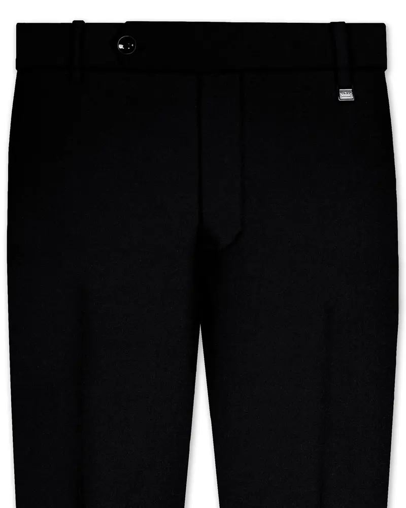 Noirex-Korean Black ( The Best Black We Have ) Stretchable Waistband Traveler 4-Way Stretch Wrinkle-Free Pant 1