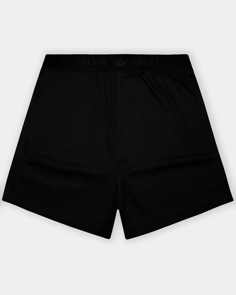 Noirflex-Jade Black Elastane Stretch Subtle Sheen Super Soft Premium Cotton Boxer 1