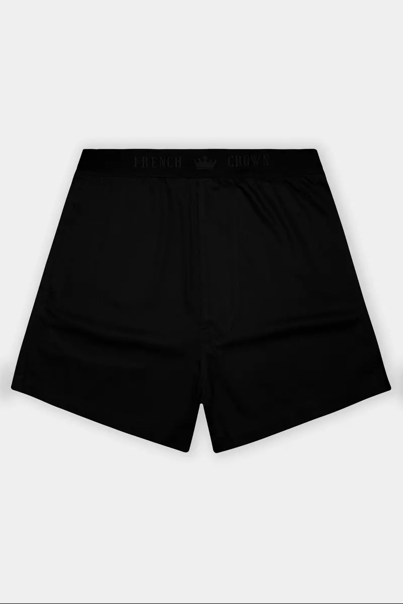 Noirflex-Jade Black Elastane Stretch Subtle Sheen Super Soft Premium Cotton Boxer 2