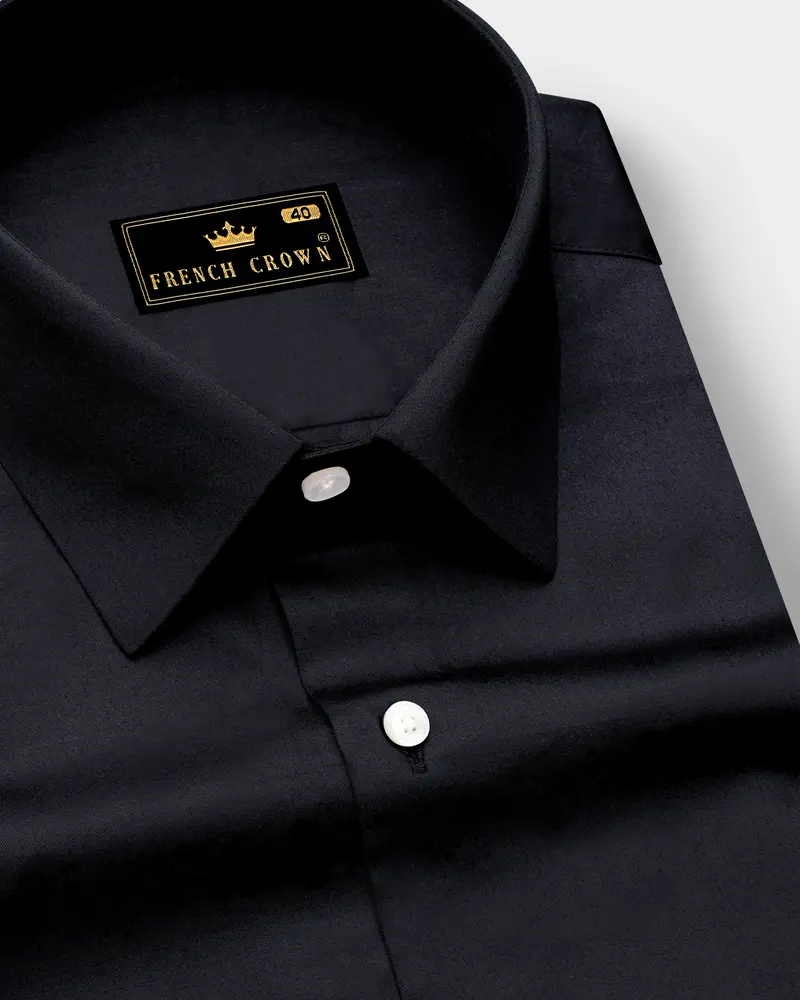 Noiriel-Jade Black Subtle Sheen Super Soft Premium Cotton Dress Shirt 1