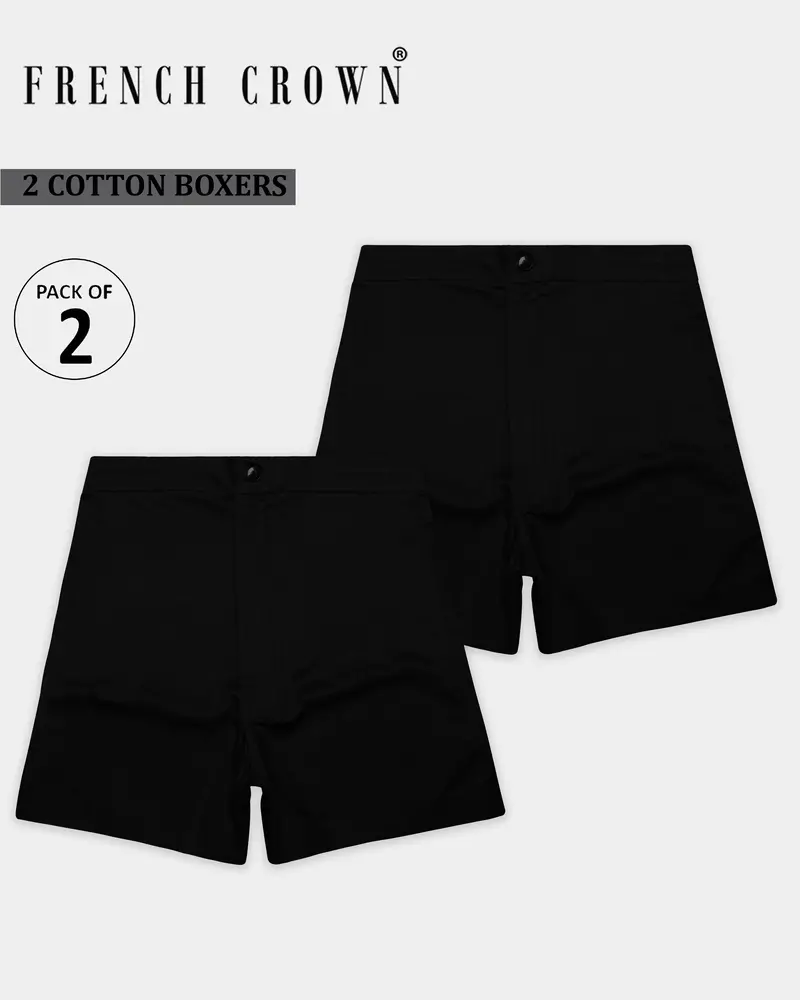 Noirlyn-Two Jade Black Subtle Sheen Super Soft Premium Cotton Boxers 1