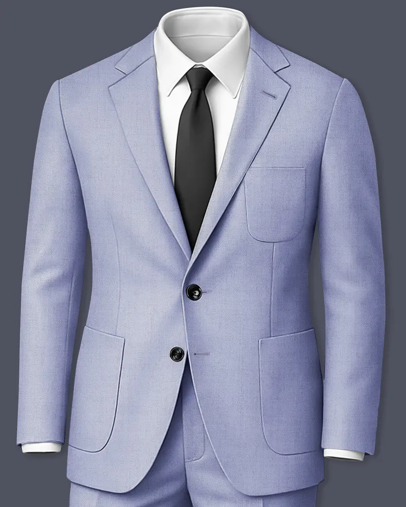 Nordic-Logan Blue Textured Tweed Single Breasted Sports Suit 1