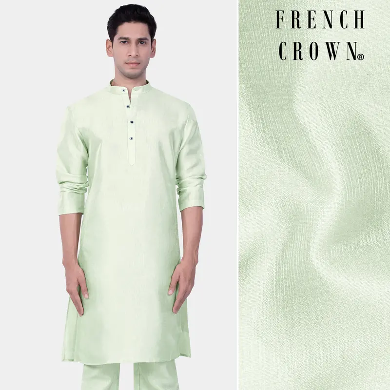 Norway Green Textured Subtle Sheen Viscose Kurta 1