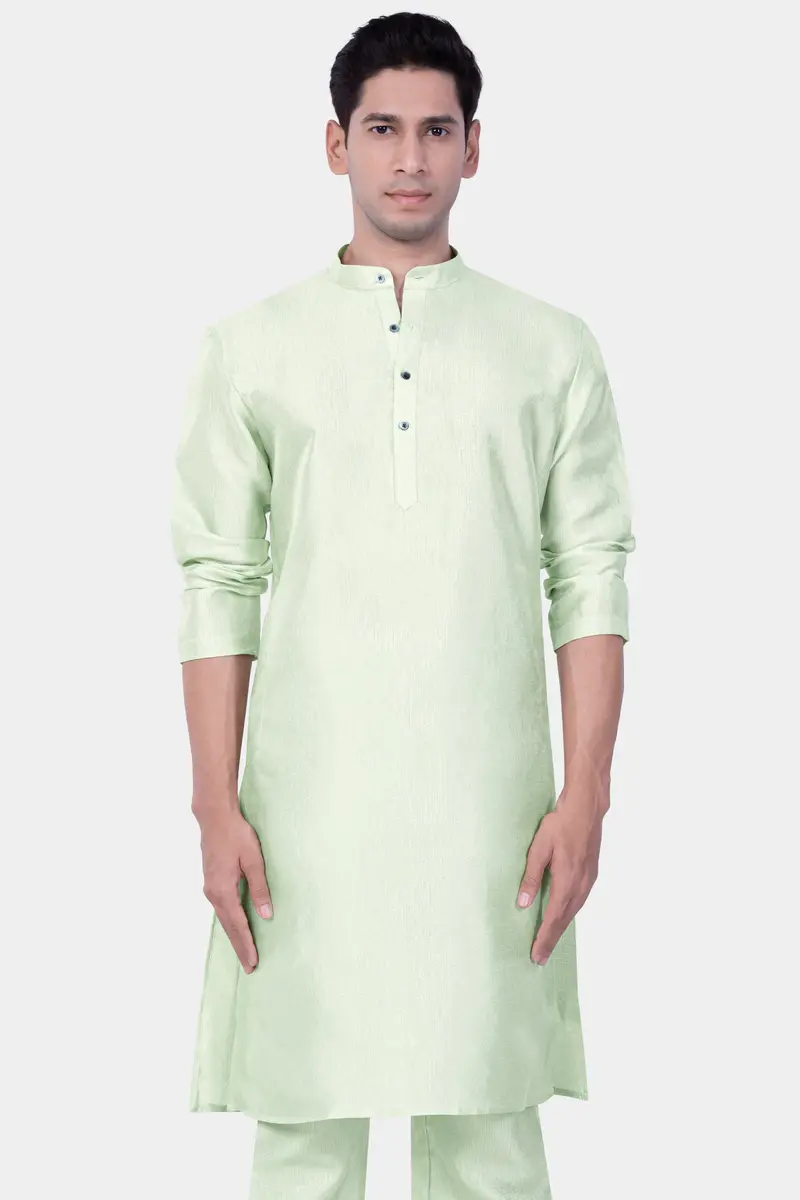 Norway Green Textured Subtle Sheen Viscose Kurta 2