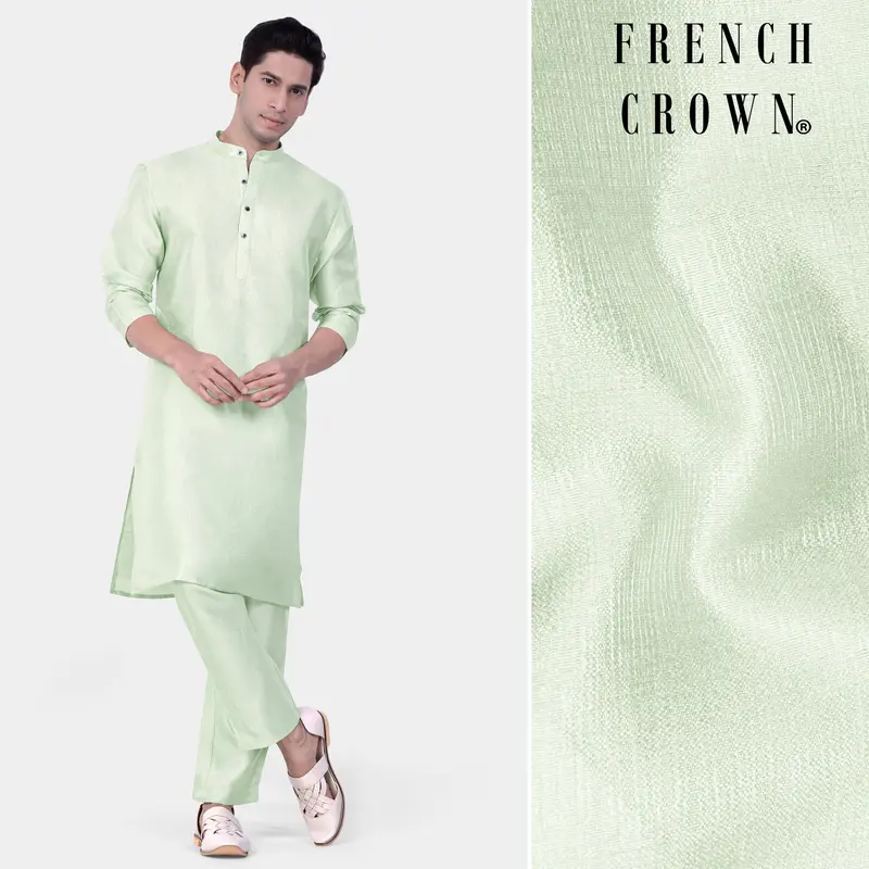 Norway Green Textured Subtle Sheen Viscose Kurta Set 1