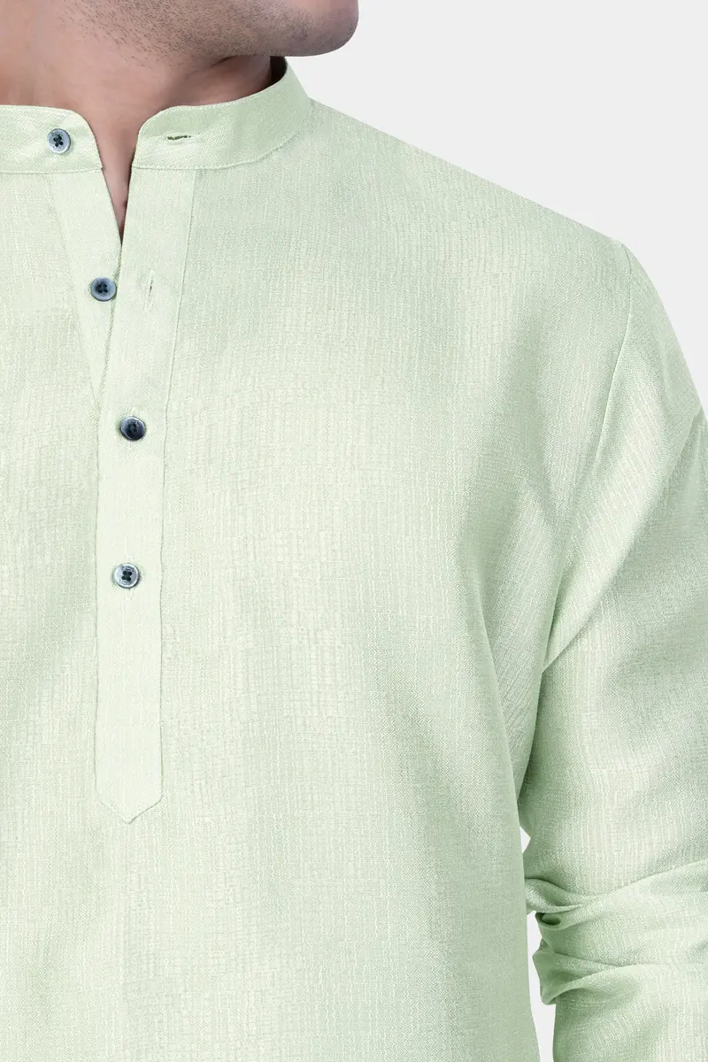 Norway Green Textured Subtle Sheen Viscose Kurta Set 4