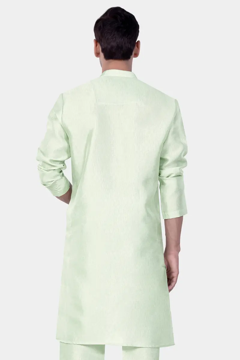 Norway Green Textured Subtle Sheen Viscose Kurta Set 6