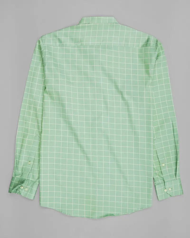 Norway Green Windowpane Premium Satin Shirt 6