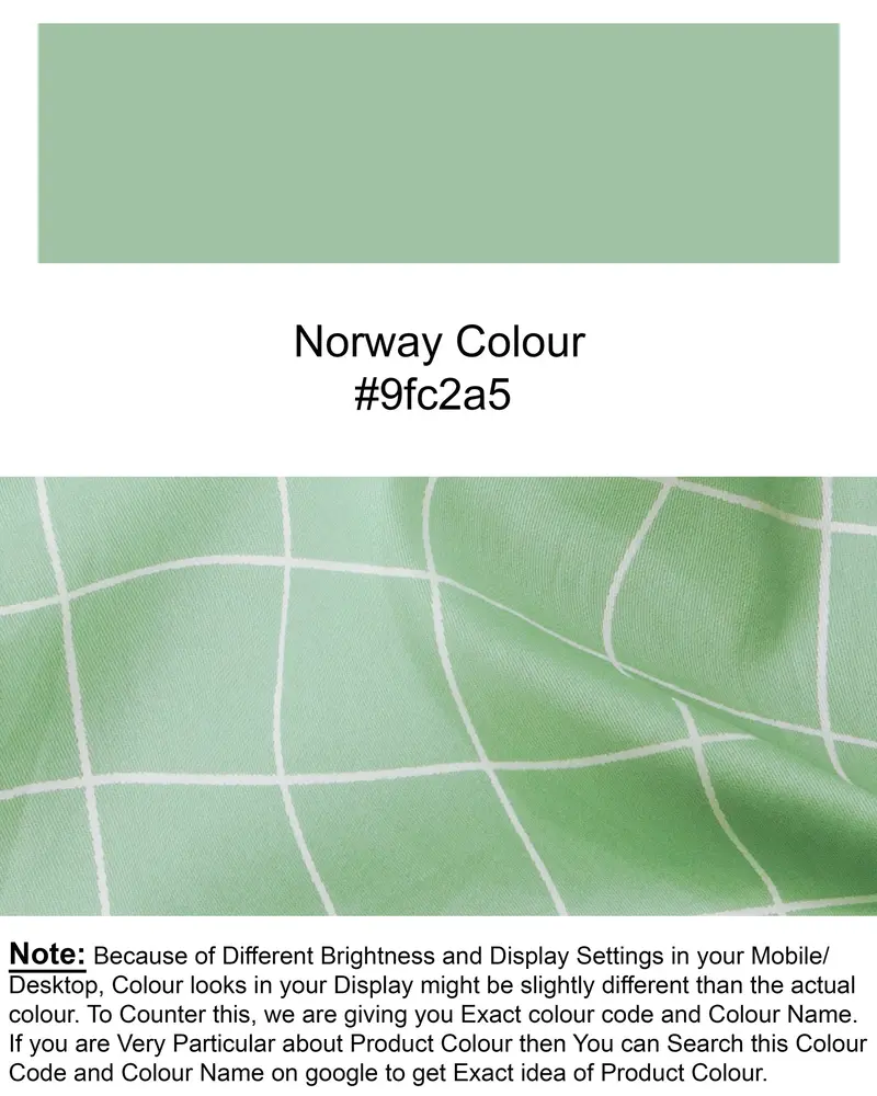 Norway Green Windowpane Premium Satin Shirt 7