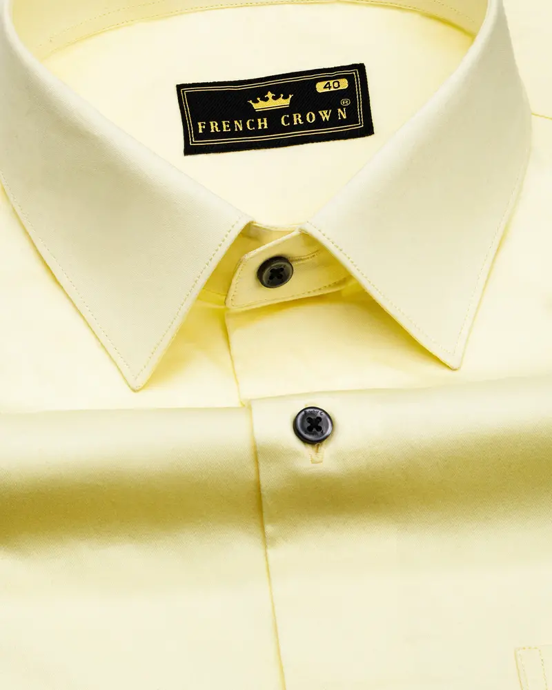 Oasis Yellow Subtle Sheen Super Soft Premium Cotton Shirt 1