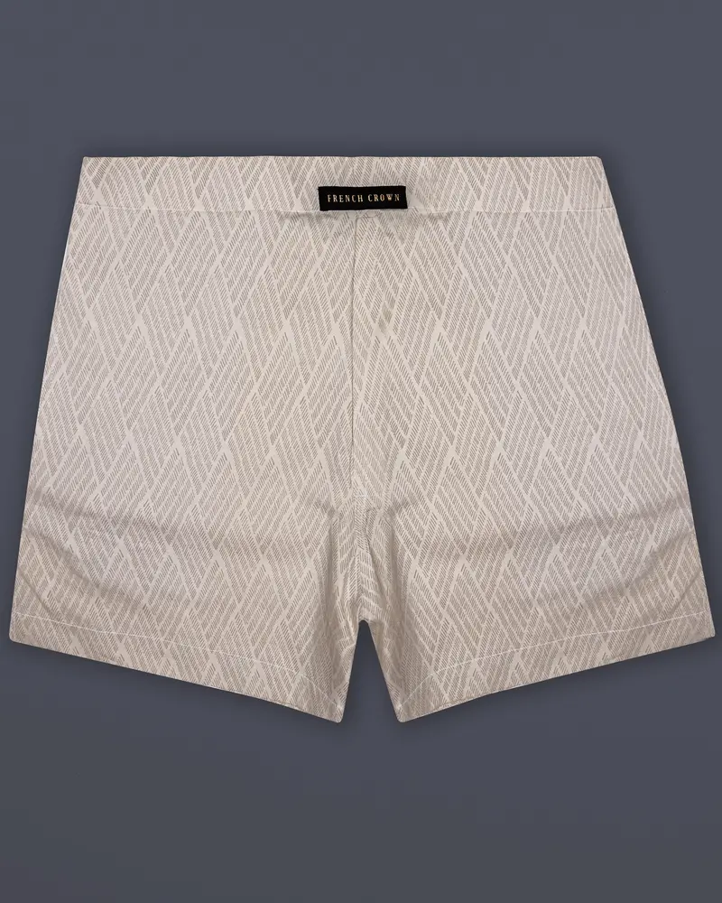 Oat Swirl-Swirl Cream Printed Poplin Premium Cotton Boxer 1