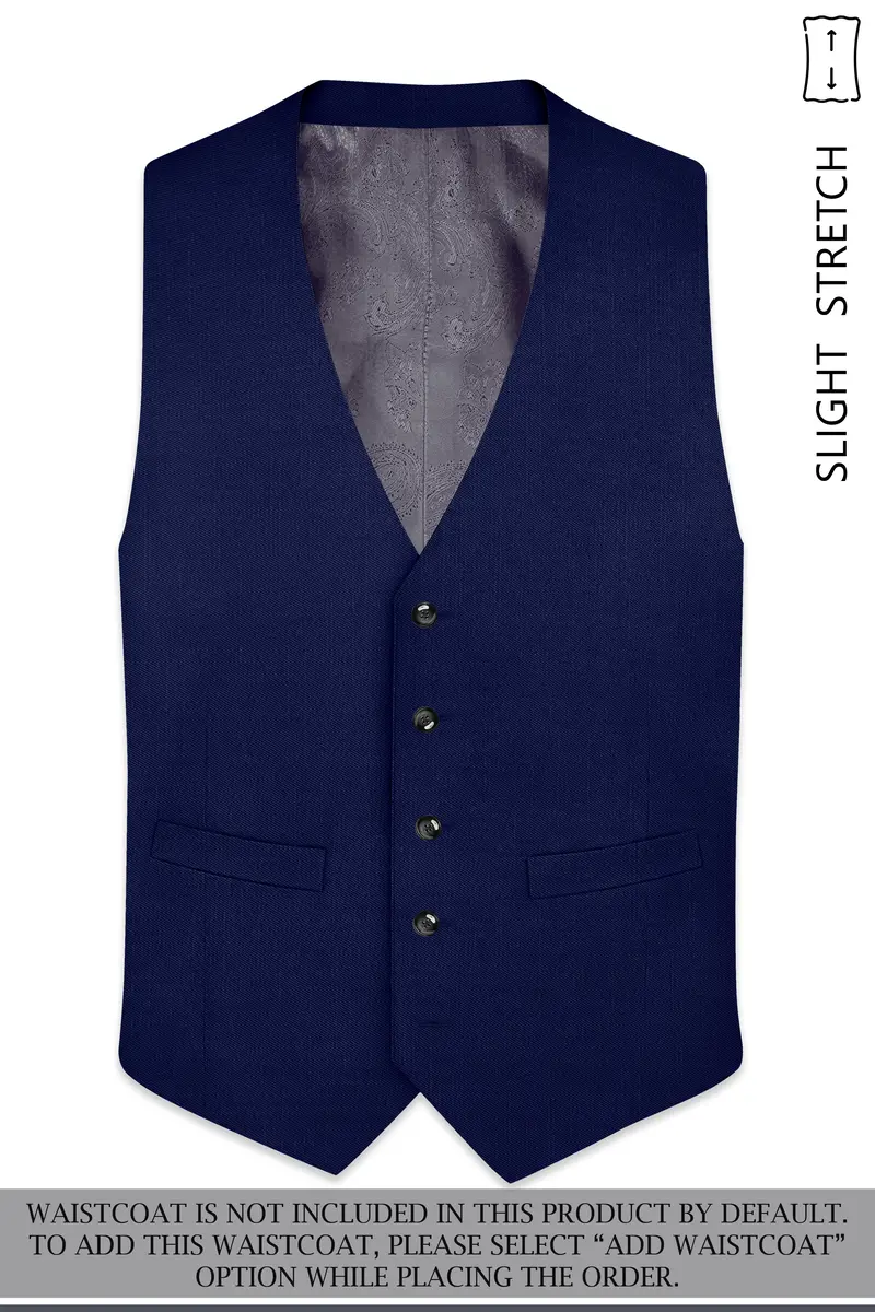 Obsidio-Ebony Navy Blue Wool Rich Slight Stretch Double Breasted Suit 16